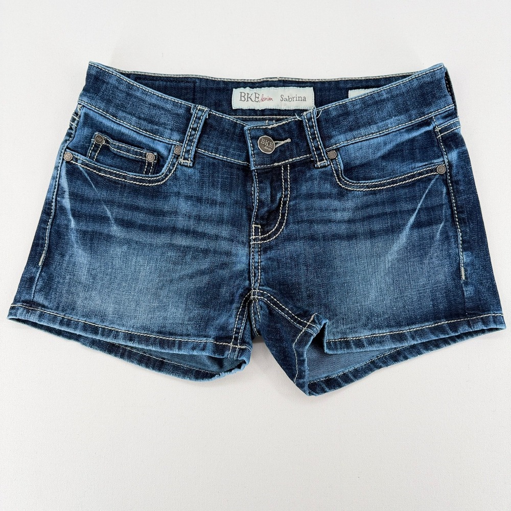 BKE Sabrina Denim Shorts Womens Size 26 Medium Wash Stretch Low Rise - Picture 14 of 15